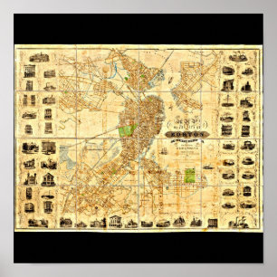 Affisch-Vintage Boston Maps-20 Poster