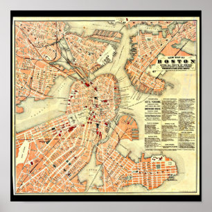 Affisch-Vintage Boston Maps-22 Poster