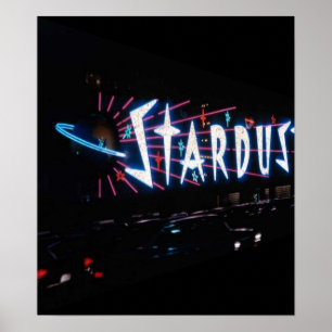 AFFISCH~-VINTAGE LAS VEGAS STARDUST UNDERTECKNAR POSTER