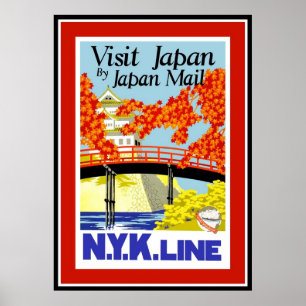 Affisch Vintage Resa Japan