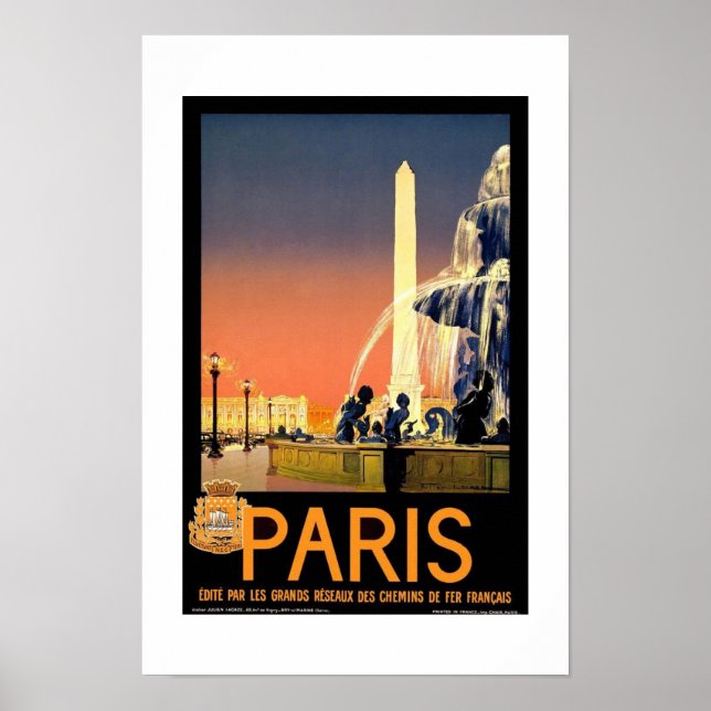 Affisch Vintage Resa Paris 2 (Framsidan)