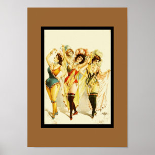 Affisch Vintage Teater Dansande Flicka