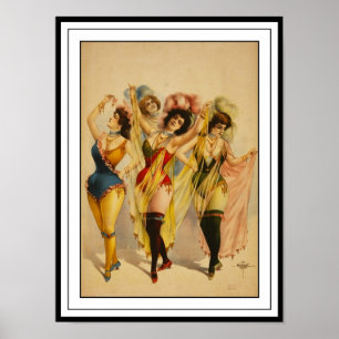 Affisch Vintage Teater Dansande Flickor 2