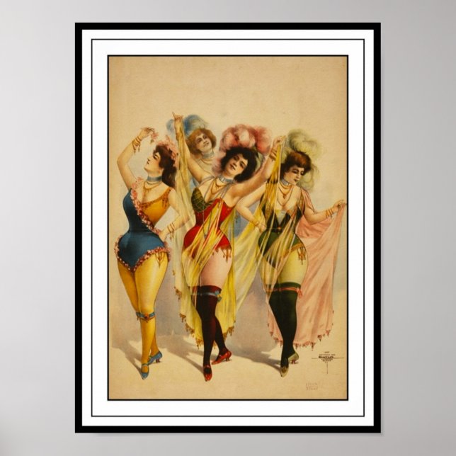 Affisch Vintage Teater Dansande Flickor 2 (Framsidan)