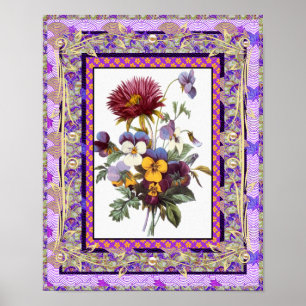 Affisch Vintagekonst Blommor