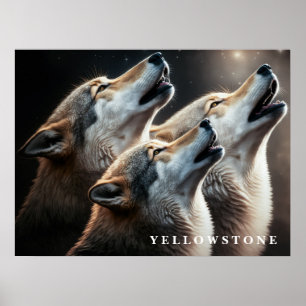 Affisch Yellowstone Vargar