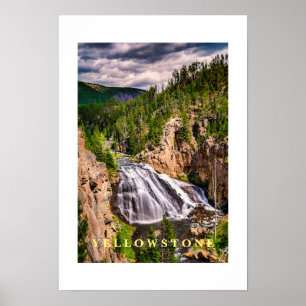Affisch Yellowstone vattenfall