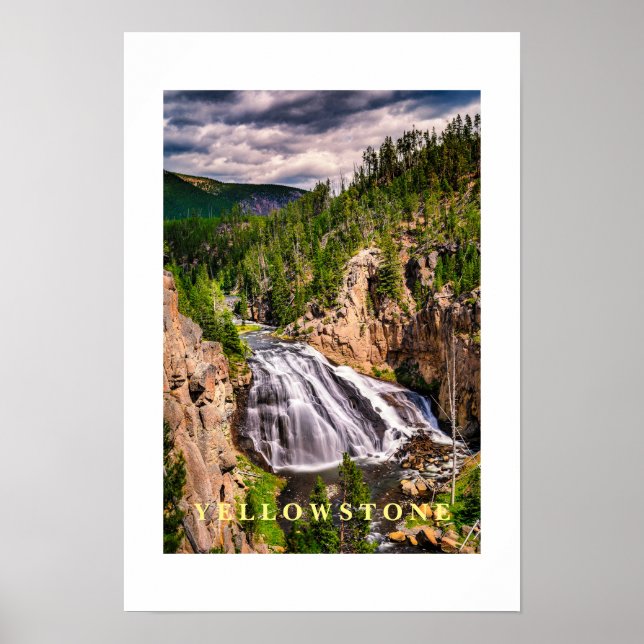 Affisch Yellowstone vattenfall (Framsidan)