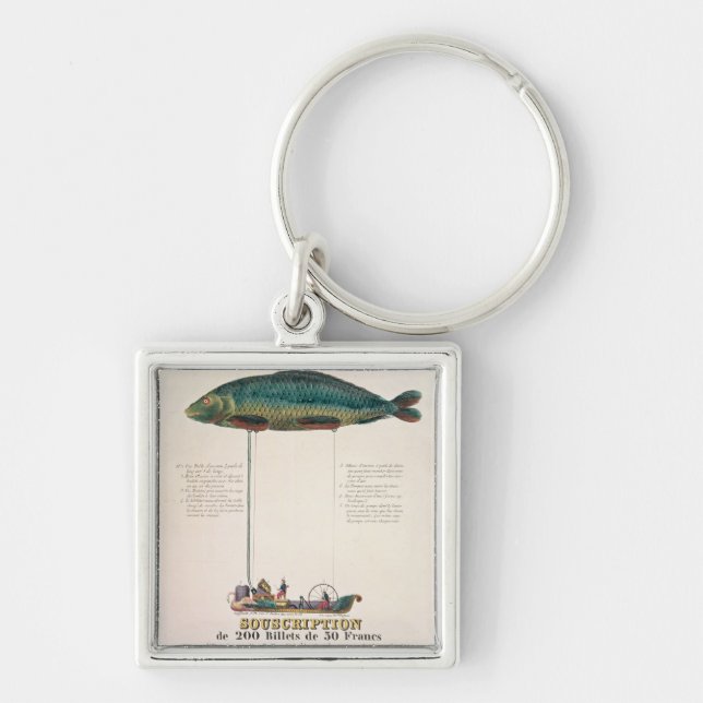 Affischadvertizing abonnemang fyrkantig silverfärgad nyckelring (Framsidan)