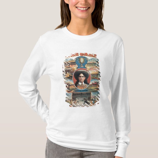 Affischadvertizing Annie Oakley som presenterar i T Shirt (Framsida)