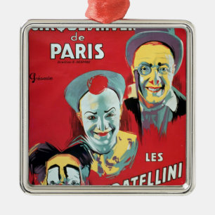 Affischadvertizing 'den Cirque d'Hiveren de Julgransprydnad Metall
