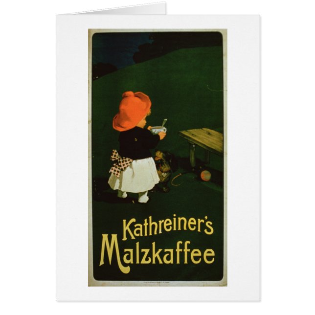Affischadvertizing för 'Kathreiners Malt Coffee Hälsningskort (Framsidan)