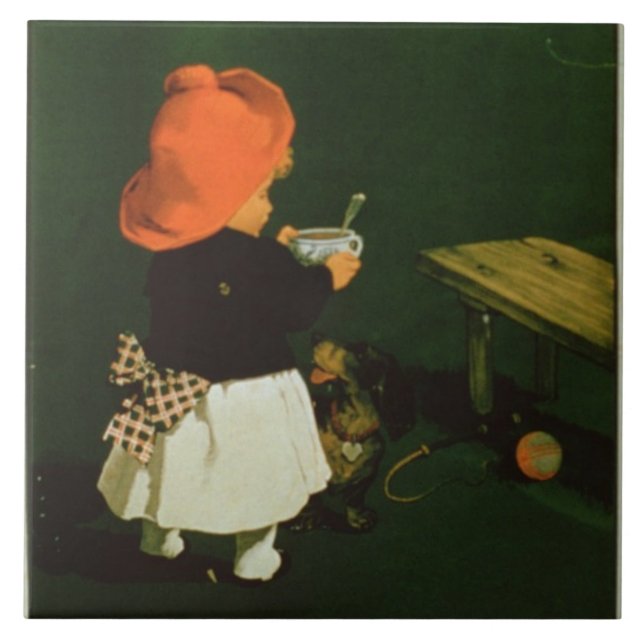 Affischadvertizing för 'Kathreiners Malt Coffee Kakelplatta (Framsidan)