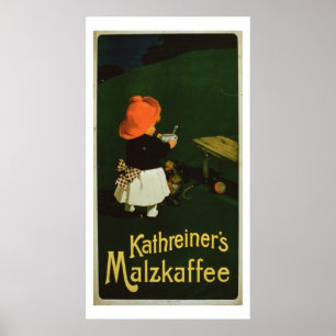 Affischadvertizing för 'Kathreiners Malt Coffee Poster