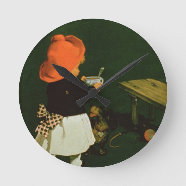 Affischadvertizing för 'Kathreiners Malt Coffee Rund Klocka (Framsida)