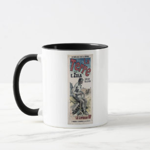 Affischadvertizing "La Terre" vid Emile Zola, 1889 Mugg