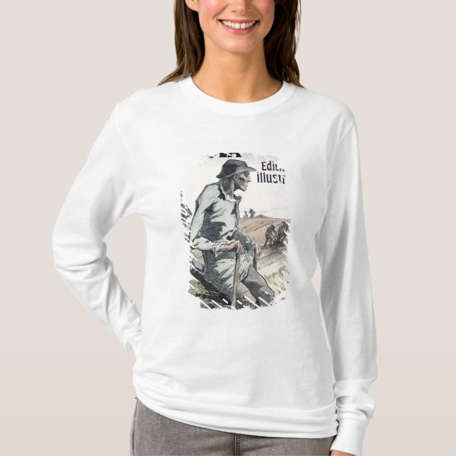 Affischadvertizing "La Terre" vid Emile Zola, 1889 T-shirt (Framsida)