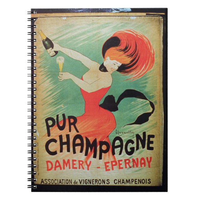 Affischadvertizing "Pur champagne", från Damery, E Anteckningsbok Med Spiral (Framsidan)