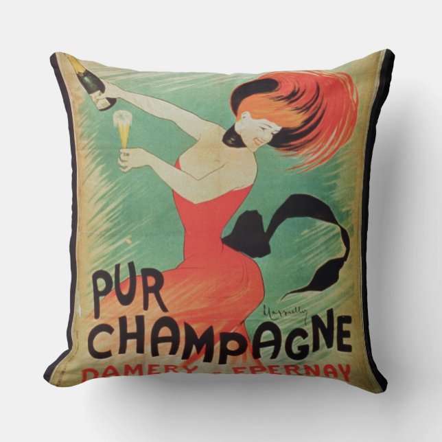 Affischadvertizing "Pur champagne", från Damery, E Kudde (Framsida)