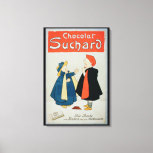 Affischadvertizing "Suchard choklad" (tänd färg Canvastryck