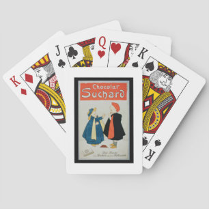Affischadvertizing "Suchard choklad" (tänd färg Spel Kort