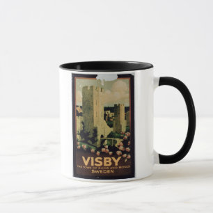 Affischadvertizing townen av Visby, sverige (colo Mugg