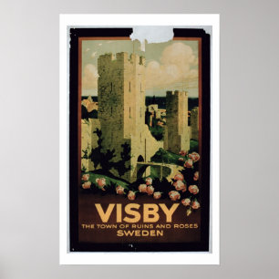 Affischadvertizing townen av Visby, sverige (colo Poster