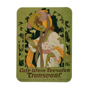 Affischadvertizing "Transvaal" ett kaffe, vin och Magnet
