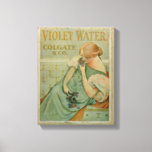 Affischadvertizing "violett vatten", vid Colgate & Canvastryck