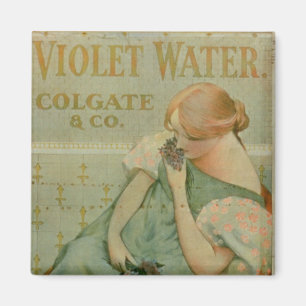 Affischadvertizing "violett vatten", vid Colgate & Magnet