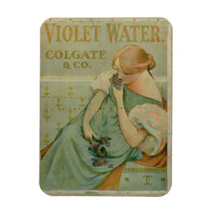 Affischadvertizing "violett vatten", vid Colgate & Magnet