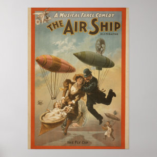 Affischen för VAUDEVILLE för komedi för LUFTFRA Poster
