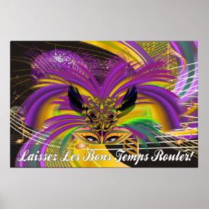 Affischen-Mardi Gras maskerar drottningen II Poster