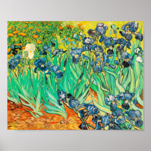 Affischen Vincent Van Gogh Irises 1889 blåa Poster