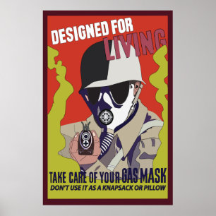 affischen ww2 tar omsorg av din gasmask poster