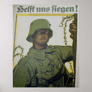 AffischHelft för propaganda WW1 uns Siegen! Poster