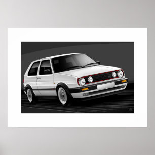 Affischillustration för Golf GTI mk2 Poster