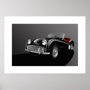 Affischillustration för triumf TR3A Poster