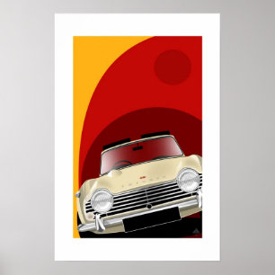 Affischillustration för triumf TR4A Poster