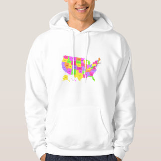Affischkarta över Amerikas förenta stater Hoodie