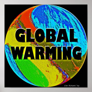 Affischkonst för global värme poster