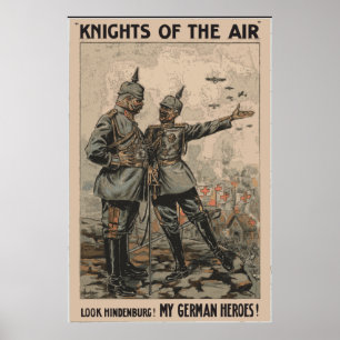 Affischriddare för tysk WW1 av luften Poster