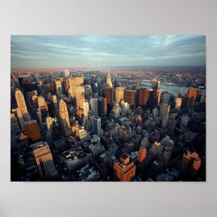 AFFISCHsol på New York City ~Distant Chrysler Bldg Poster