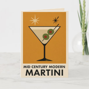 Affischstil Mid Century Modern Martini Kort
