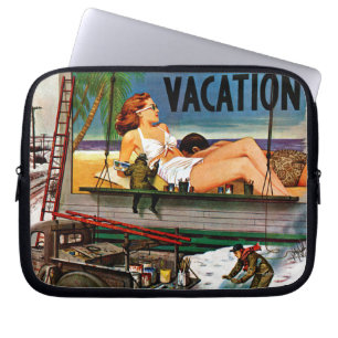 Affischtavlamålare i vinter av Stevan Dohanos Laptop Sleeve
