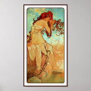 Affischtryck: Art nouveau - Mucha - sommar Poster