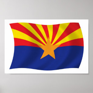 Affischtryck av Arizonas flagga Poster