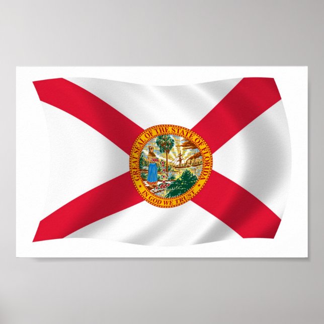 Affischtryck av Floridas flagga Poster (Framsidan)