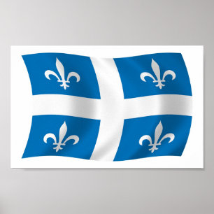 Affischtryck av Québecs flagga Poster