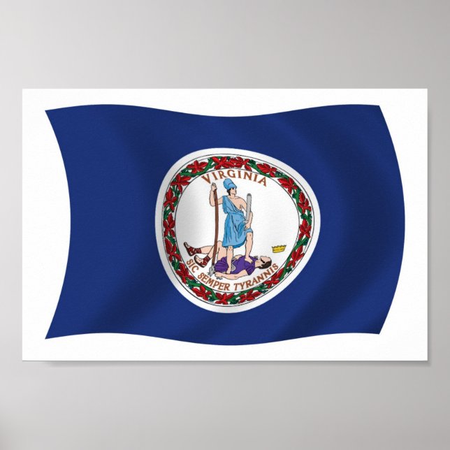 Affischtryck av Virginias flagga Poster (Framsidan)